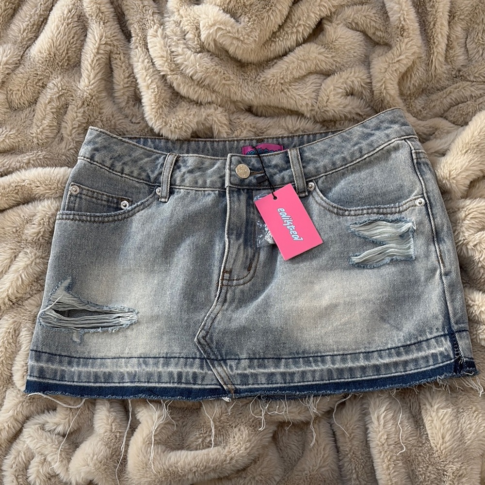 Edikted Denim Mini Skirt